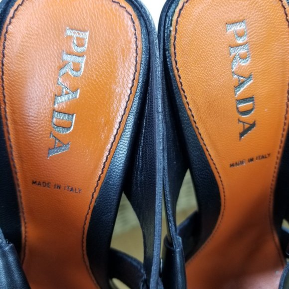 Prada Leather Cutout Sandals - Picture 6 of 7